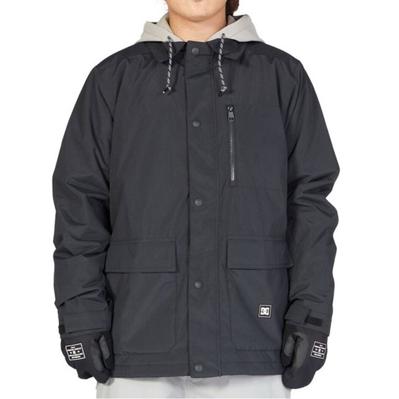 DC Men's Charcoal Hooded Snowboard Jacket
